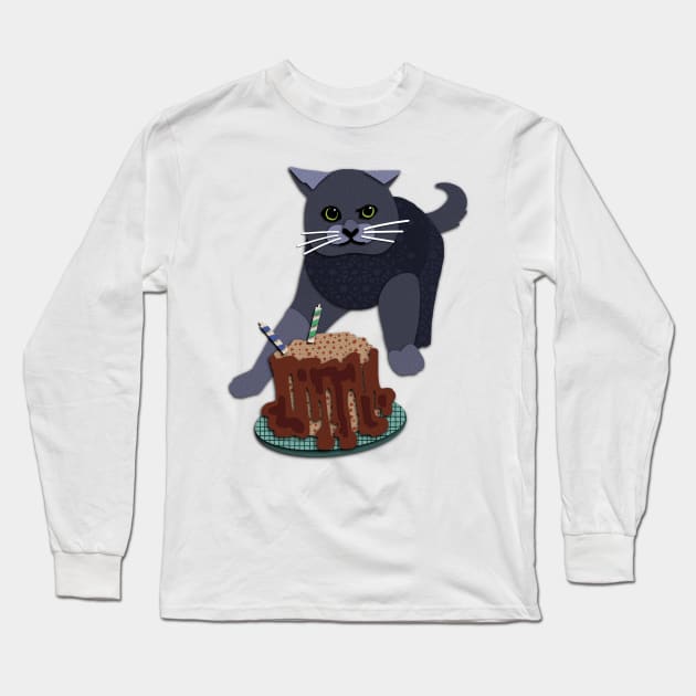 Paper Cut Cats Series! Birthday Time Long Sleeve T-Shirt by Catwheezie